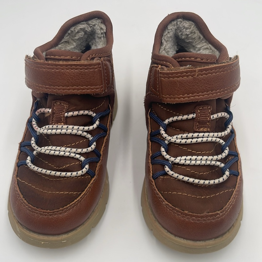 Oshkosh B’gosh shoes Toddler Faux Fur- Lined Recycled Boots Size  6, tan - Picture 6 of 11